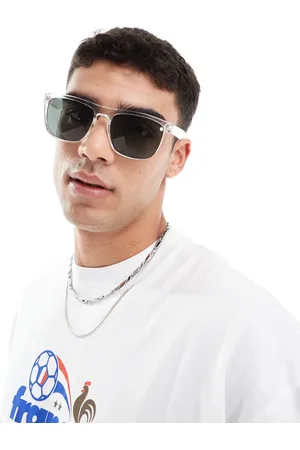 JACK & JONES – Quadratische Retro-Sonnenbrille mit transparentem Rahmen und getönten Gläsern