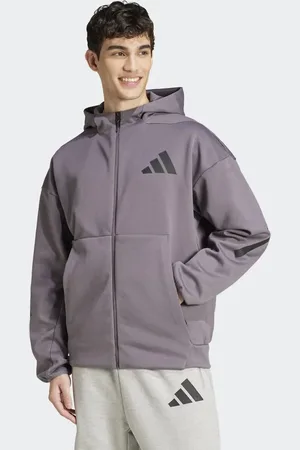 adidas – Z.n.e. – Trainingsjacke in Grey Strata mit Reißverschluss und Kapuze