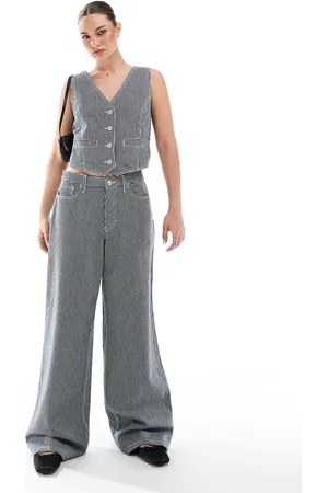 French Connection – Everett – Denim-Jeans mit indigoblauen Streifen, Kombiteil
