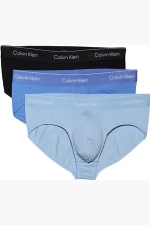 Calvin Klein – Icon Cotton Stretch – 3er-Pack eng geschnittene Hüftslips in /Blau