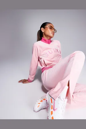 Juicy Couture – College-Jogginghose in Babyrosa aus Velours, Kombiteil