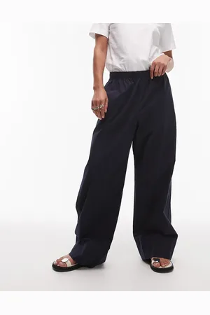 ARKET – Popeline-Schlupfhose in Marineblau mit geradem Schnitt