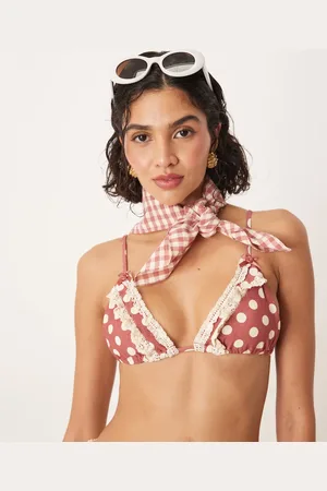 For Love & Lemons – Triangel-Bikinioberteil in mit Punktemuster, Kombiteil