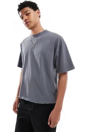 Pull&Bear – Boxy Fit Cropped T-Shirt in mit Destroyed-Look