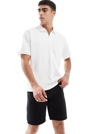 Only & Sons – Langärmliges Oversize-Polohemd in mit geschlitztem Ausschnitt