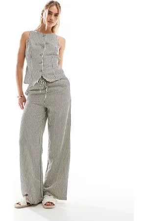 New Look – Hose in gestreiftem mit weitem Bein, Kombiteil