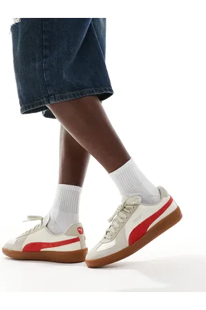 PUMA – Army – Sneaker in Creme und Rot
