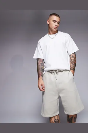ASOS – Premium – Schweres Oversize-Shorts in Hellbeige, 400 g/m²
