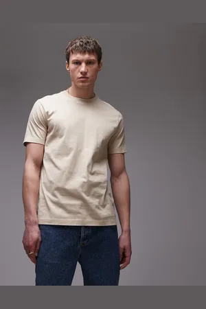 Topman – T-Shirt in Steinbeige mit regulärer Passform