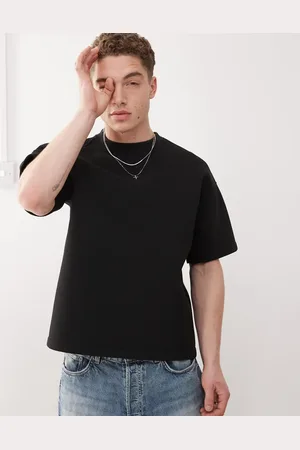 Weekday – Kastiges Premium-T-Shirt aus neoprenartigem Stoff in