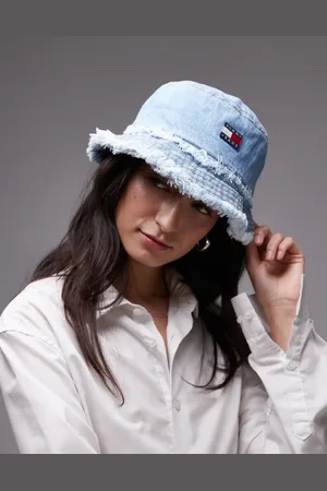 Tommy Hilfiger – Anglerhut aus hellblauem Denim mit ausgefranstem Rand