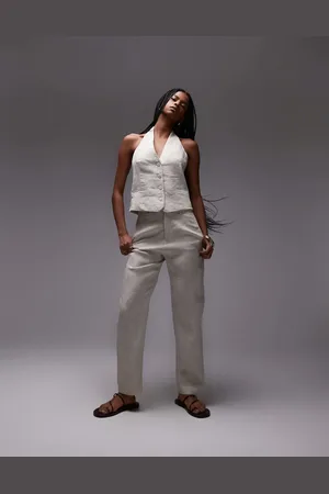 MANGO – Elegante Leinenhose in Ecru, Kombiteil