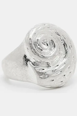 Reclaimed – Unisex-Ring in Silberoptik mit Muschel-Design
