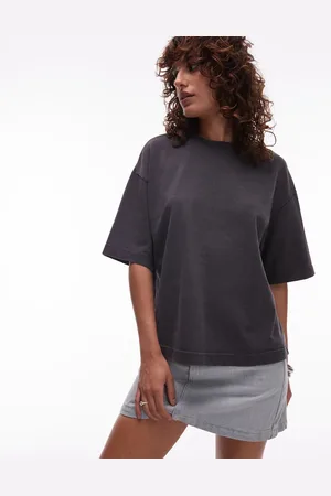 MANGO – Hochwertiges kastiges T-Shirt in mit überschnittenen Schultern