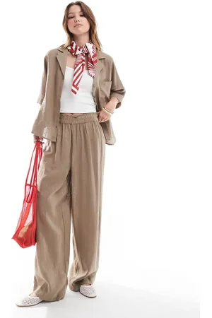 ONLY – Weit geschnittene Hose aus Leinenmix in , Kombiteil