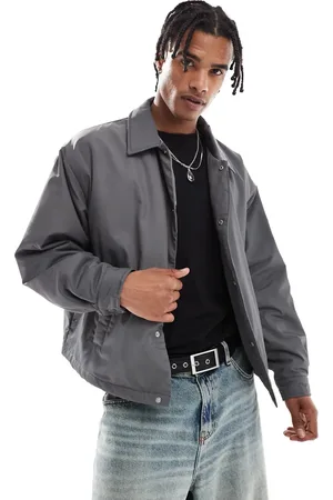 ASOS – Cropped Oversize-Trainerjacke in Anthrazit