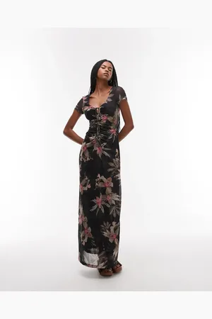AllSaints – Gabby – Netzstoff-Kleid in Adena