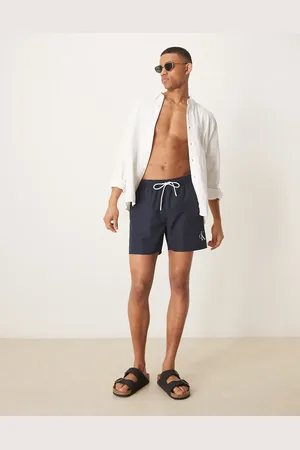 Calvin Klein – Badeshorts in mit Logo und Kordelzug