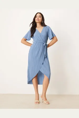 Y.A.S – Plissiertes Midikleid in mit Wickeldesign