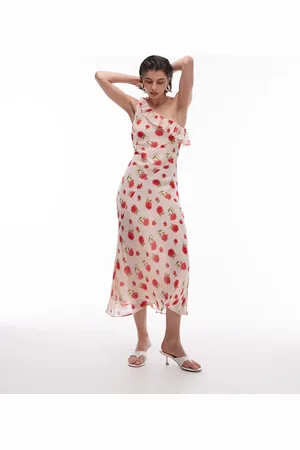 MANGO –One-Shoulder-Kleid in mit Blumenmuster