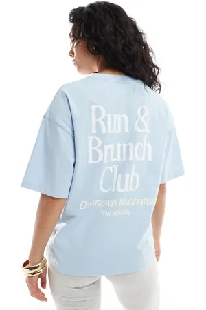 Pull&Bear – Oversize-T-Shirt in mit „Running Club“-Print