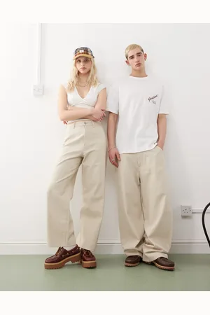 Weekday – Astro – Unisex-Hose aus Leinenmix in Beige