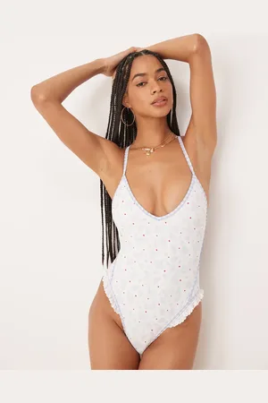 For Love & Lemons – Einteiliger Badeanzug in mit Blumenmuster und Trägern