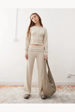 COLLUSION – Gemütliche Leggings in Hellbeige mit umgeschlagenem Bund, Kombiteil