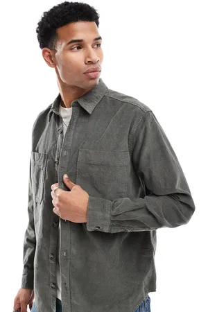 Only & Sons – Hemdjacke aus Cord in Anthrazit