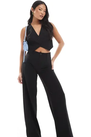 Bershka Petite – Elegante Hose in mit hohem Bund und weitem Bein