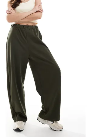 ASOS – Barrel Leg Jogginghose aus Sweatstoff in Khaki