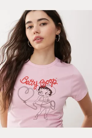 Reclaimed – Knapp geschnittenes T-Shirt in mit lizenziertem „Betty Boop“-Motiv