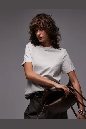 MANGO – Soft-Touch-T-Shirt in Hellbeige mit Rundhalsausschnitt