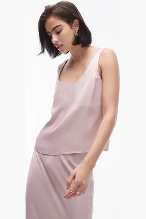 Topshop – Camisole in Rosé mit U-Ausschnitt, Kombiteil