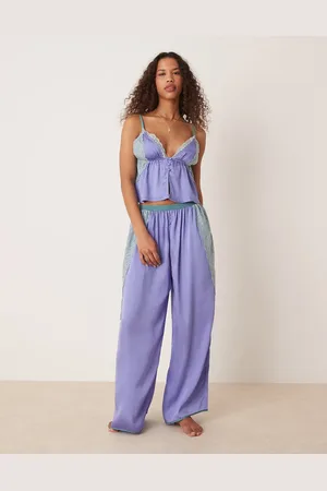 Free People – Pyjama in Viola mit Camisole und Hose, Kombiteil