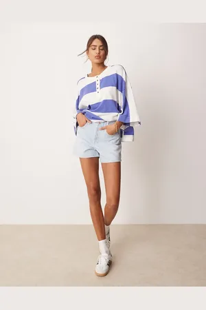Free People – Tippie – Jeansshorts in Babalon- mit mittelhohem Bund