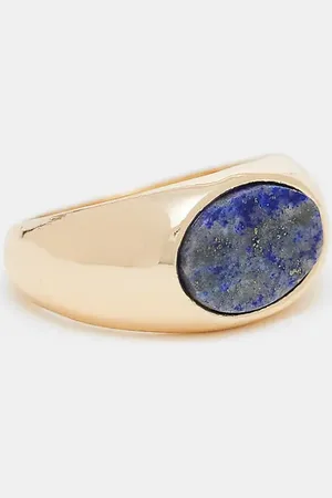 ASOS – Goldfarbener Siegelring mit blauem Lapislazuli