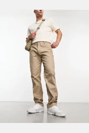 Only & Sons – Locker geschnittene Worker-Chinohose in Beige