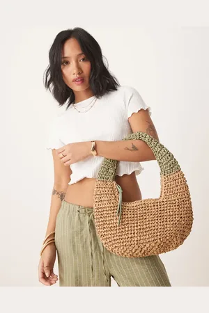 My Accessories – Tragetasche aus gewebtem Stroh in Naturbeige
