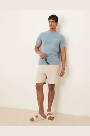 ASOS – Essential – Mittellange Slim-Fit-Shorts in Stein