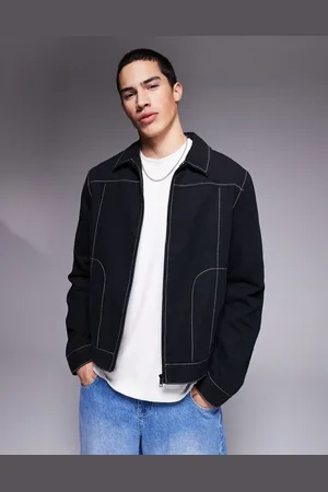 ASOS – Harrington-Jacke aus Baumwolle in verwaschenem