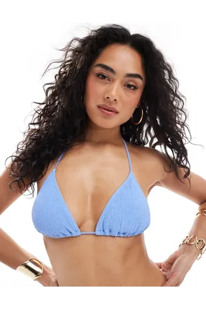 Monki – Mix and Match – Triangel-Bikinioberteil in mit Knitterstruktur und Bindedetail, exklusiv bei ASOS