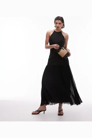 MANGO – Hybrid-Maxikleid in mit Plissee-Saum