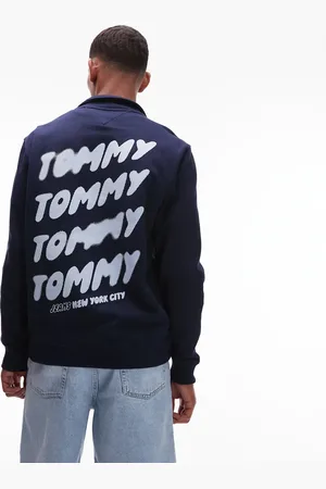 Tommy Hilfiger – Sweatshirt in mit Bubble-Logo, Rückenprint und halblangem Reißverschluss