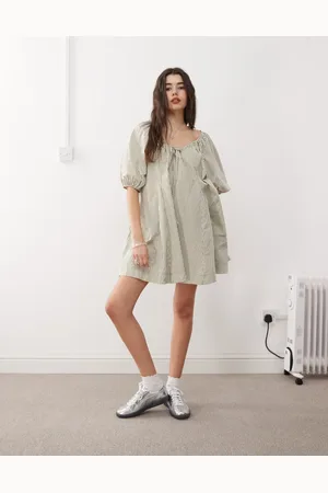 COLLUSION – Hängerkleid mit grünen Streifen