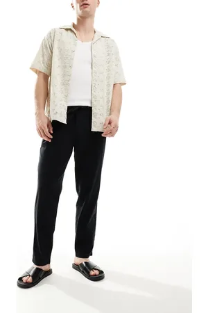 JACK & JONES – Schmal geschnittene Leinenhose in mit schmal zulaufender Passform