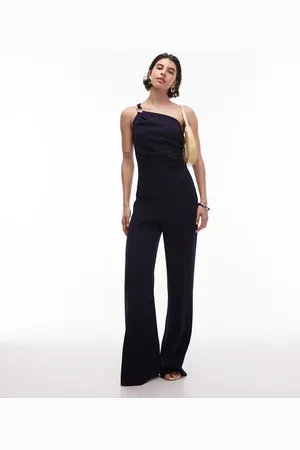 MANGO – Jumpsuit in Marineblau mit Ringdetail und One-Shoulder-Träger