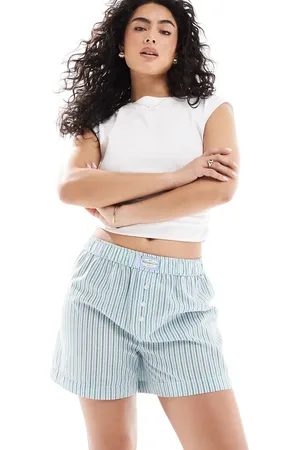 Cotton On Cotton On – Gestreifte Boyfriend Pyjama-Boxershorts in