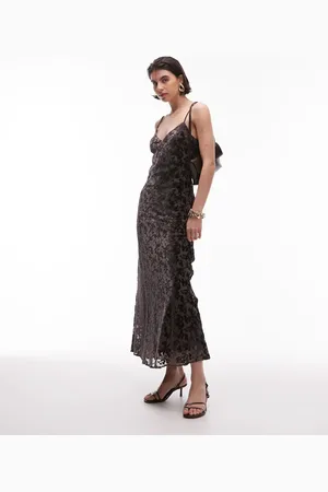 MANGO – Maxi-Trägerkleid aus Ausbrennersamt in