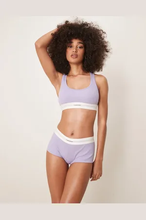 Calvin Klein – Boyshorts aus geripptem Modal in Flieder
